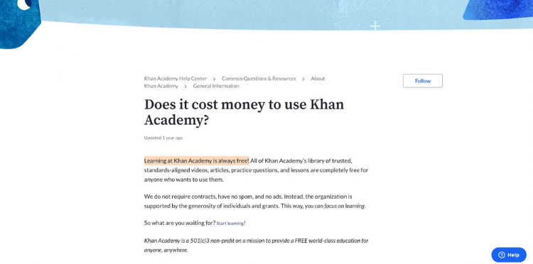 Khan Academy Pricing