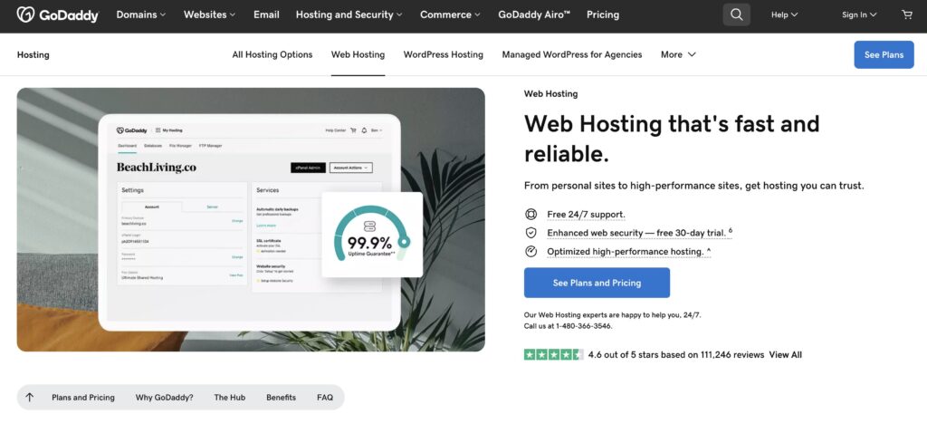 GoDaddy: Lightning Speed Web Hosting